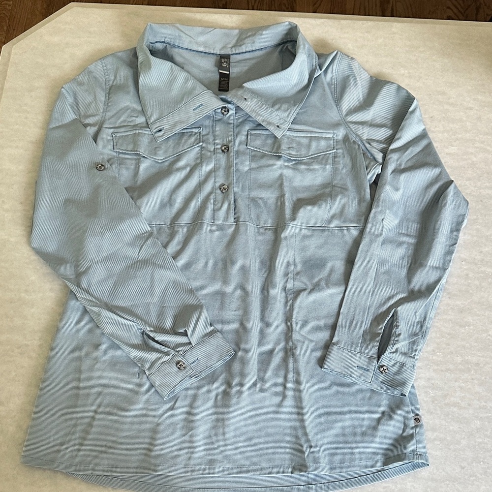 Mountain hardware Light Blue striped performance shirt Shirt